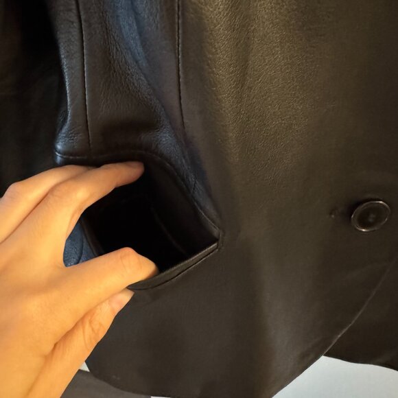 vintage leather blazer jacket size medium - Picture 5 of 11